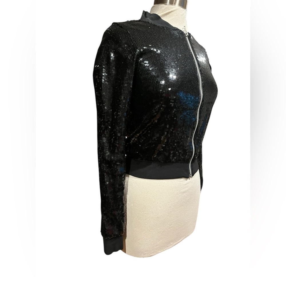 Sequined Zip Front Bomber Jacket From Internation… - image 3
